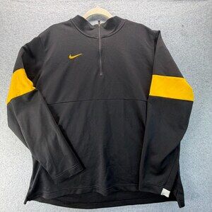 Nike Dri-FIT Mens XL 1/4 Zip Pullover Sweatshirt Black Yellow Long Sleeve